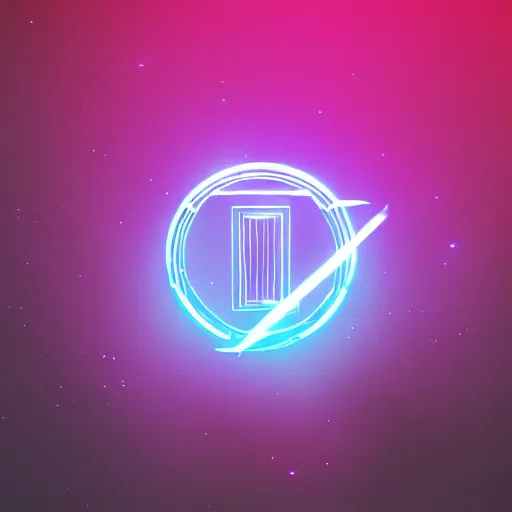 Image similar to scifi logo for a synthwave music producer, digital 3 d, black background, minimal, trending on artstation