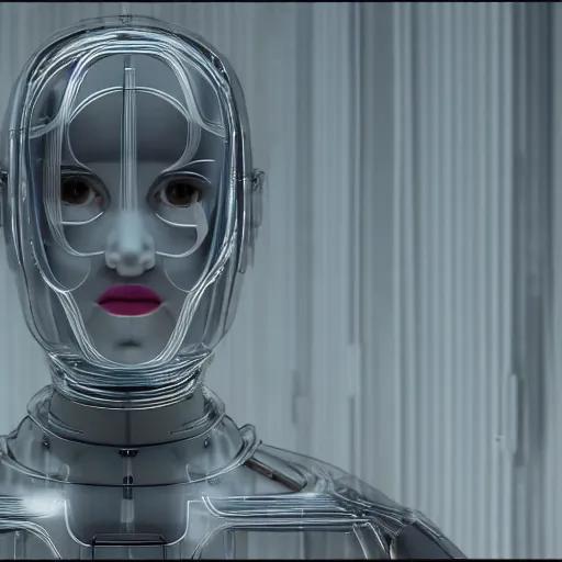 Image similar to transparent android from the movie ex machina