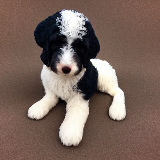 Image similar to bernedoodle made out of cotton studio lighting