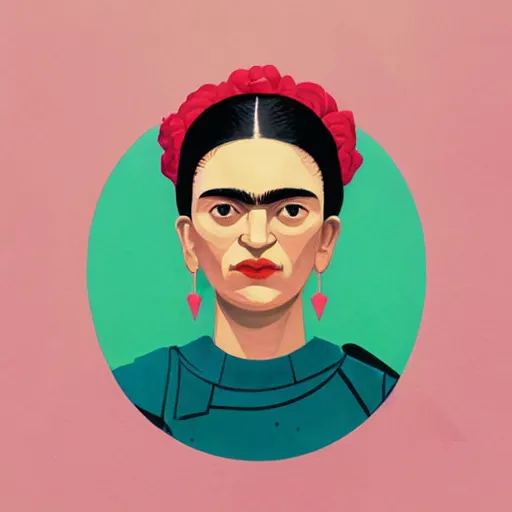 Prompt: Frida Khalo profile picture by Sachin Teng, asymmetrical, Organic Painting , Matte Painting, geometric shapes, hard edges, graffiti, street art:2 by Sachin Teng:4