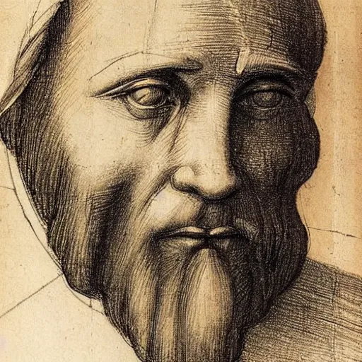 Prompt: sketch of a man face by leonardo da vinci