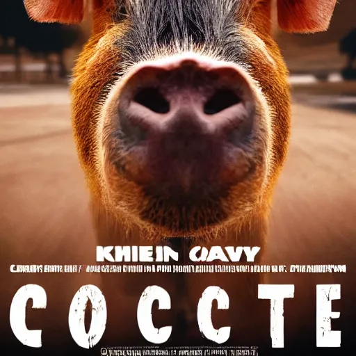 Prompt: Movie Poster Chicken, Cow, Capybara, Pig, Epic, Cinematic, 4K