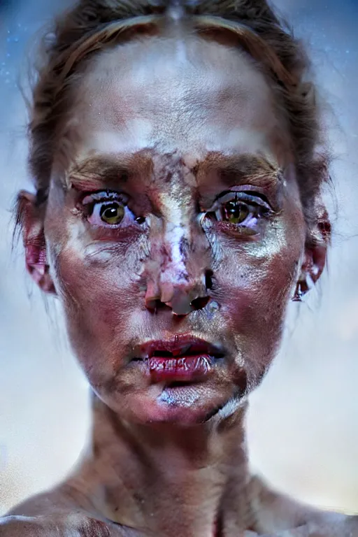 Image similar to hyperrealistic close-up rococo woman! highly detailed concept art eric zener elson peter cinematic hard lighting high angle hd 8k sharp shallow depth of field, inspired by David Paul Cronenberg and Zdzisław Beksiński