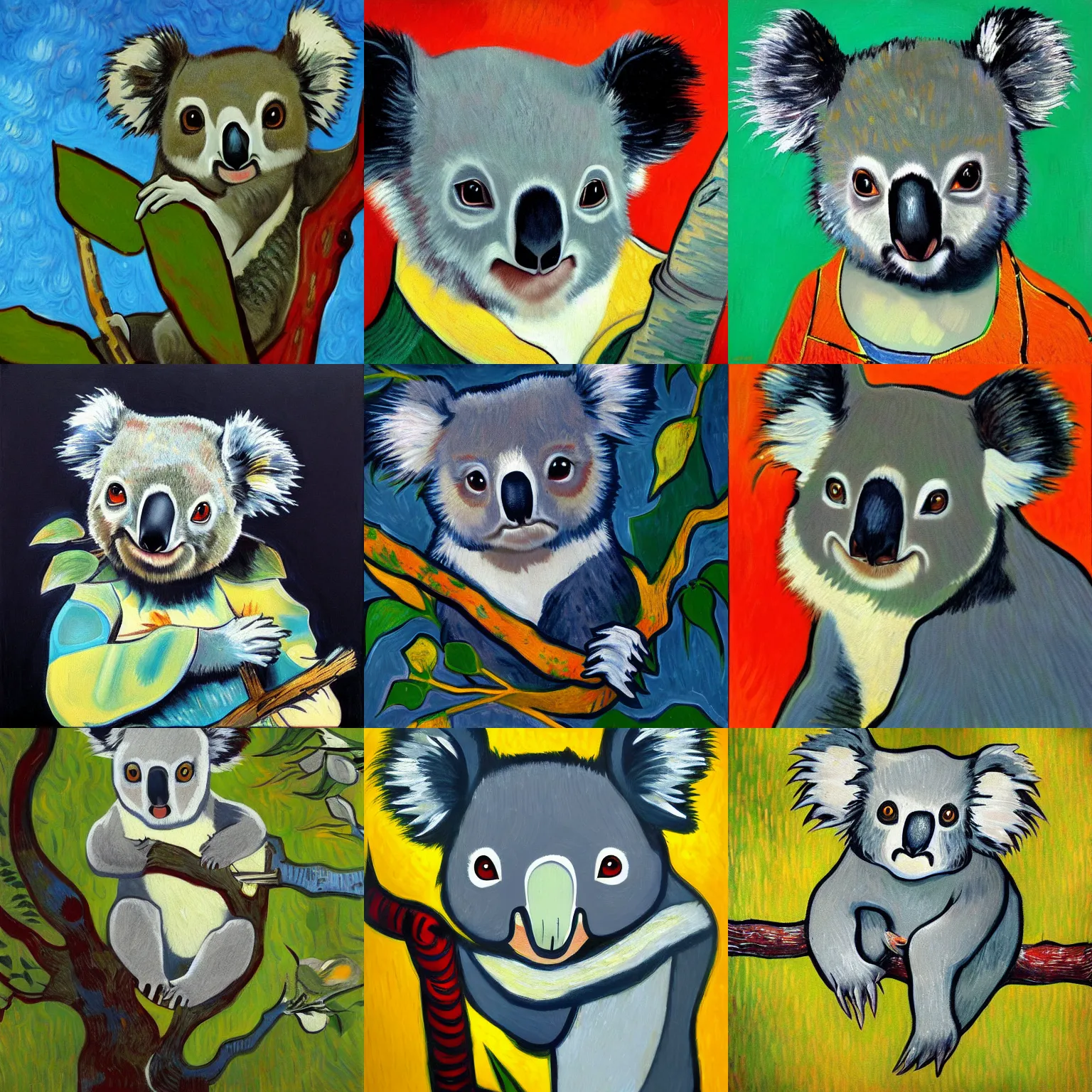 Prompt: Award winning painting titled koala by Vincent van Gogh trending on artstation