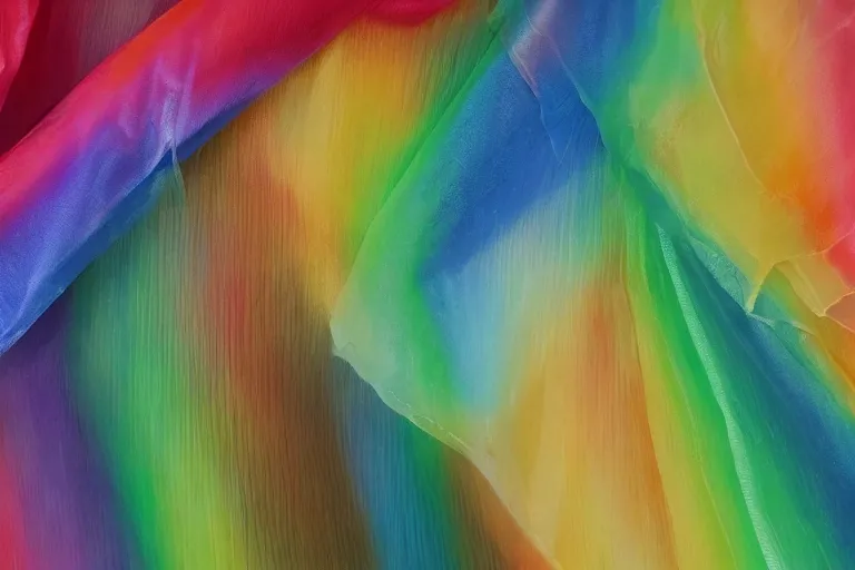 Prompt: rainbow taffeta made of mist. Photo-realistic UHDR, hyperrealism, very detailed, cinematic,