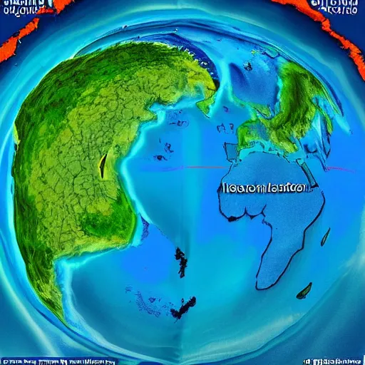 Image similar to this is a land on an unforgiving world of churning oceans and jagged coastlines. every habitable island is situated somewhere along the planet's equator where the weather is still volatile but more hospitable than any points to the north or south