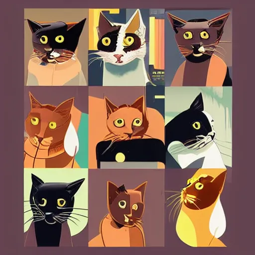 Prompt: cats in the style of syd mead