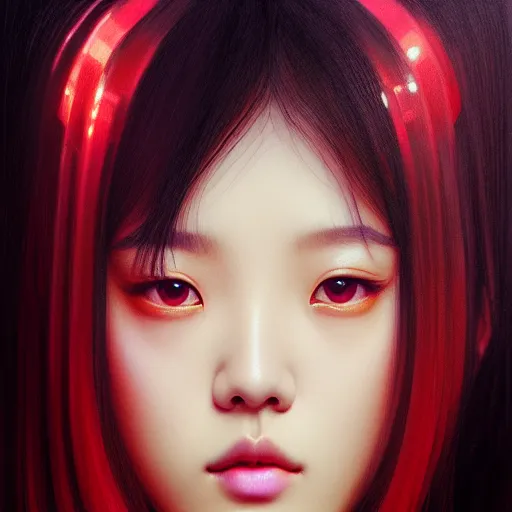 Image similar to jisoo of blackpink, hyperrealistic portrait, bladerunner street, art by artgerm and greg rutkowski and fra angelico and alphons mucha, fantasy art, photo realistic, dynamic lighting, artstation, poster, volumetric lighting, very detailed face, intricate complexity, rule of thirds, 8 k, award winning, unreal engine