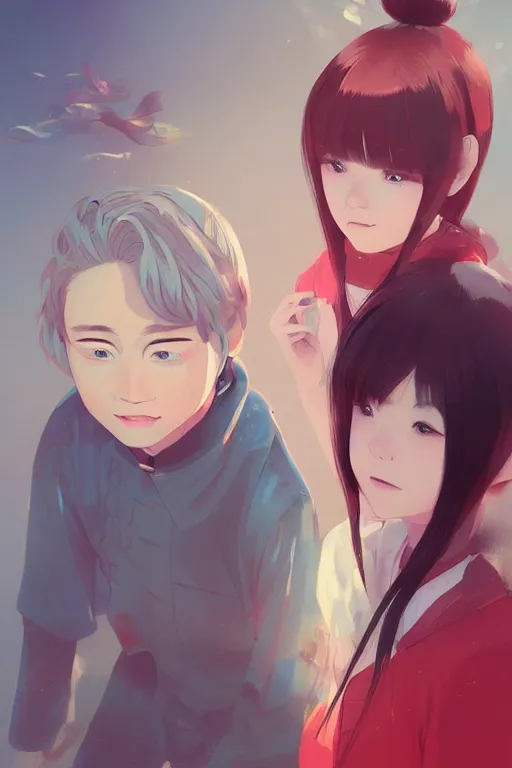 Prompt: the great chinese people's volunteers. by ilya kuvshinov and anna dittmann and studio ghibli and wlop and rossdraws, digital art, trending on artstation, anime arts, featured on pixiv, red lighting, hd, 8 k, highly detailed, good lighting, beautiful, epic, masterpiece