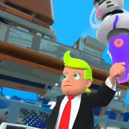 Image similar to donald trump in splatoon