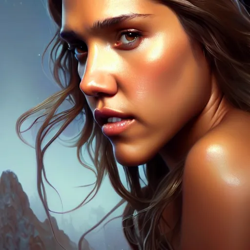 Prompt: beautiful digital painting jessica alba the thing with high detail, 8 k, stunning detail, photo by artgerm, greg rutkowski and alphonse mucha, unreal engine 5, 4 k uhd