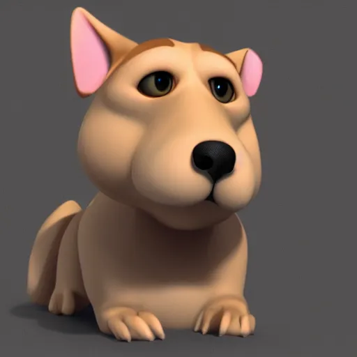 Image similar to 3 d render, high detal, pixar, goldador breed dog