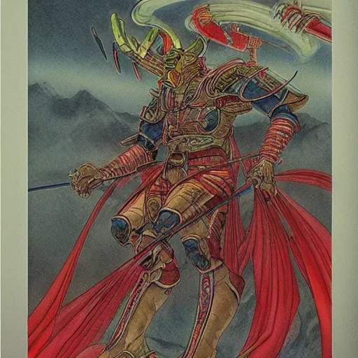 Prompt: Yoshimitsu by Alan Lee, Technicolor