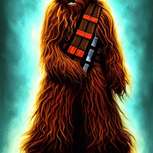 Prompt: chewbacca in a medical gown in an underground laboratory, vivid color, highly detailed, digital painting, artstation, concept art, matte, sharp focus, impressionnisme, art by edward robert hughes