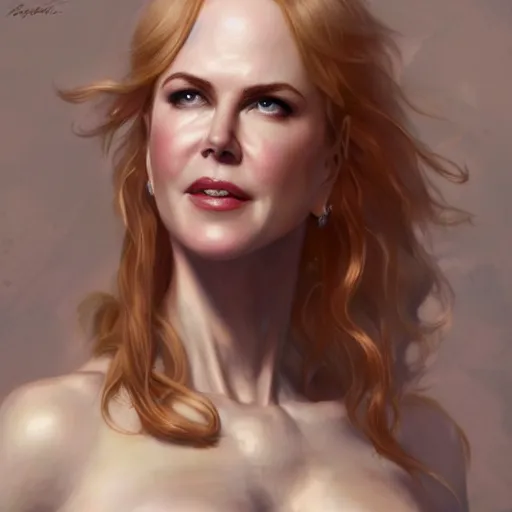 Image similar to portrait of nicole kidman, muscular upper body, fantasy, intricate, elegant, highly detailed, digital painting, artstation, concept art, matte, sharp focus, illustration, art by aenaluck and roberto ferri and greg rutkowski, epic fantasy, digital painting