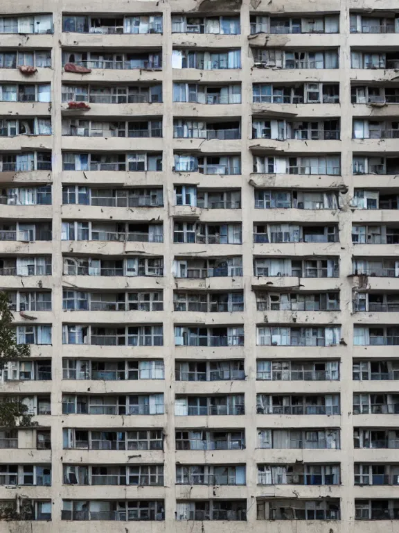 Image similar to Photo of Soviet apartment building, full object