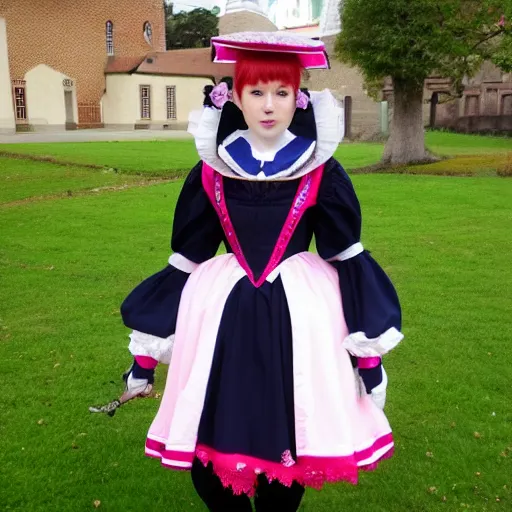 Image similar to Elizabethan renascence Tudor themed sailor moon school girl