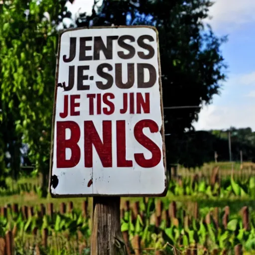 Image similar to an anti - jesus sign, no jesus allowed, jesus is misbehaving, jesus is a bad country boy