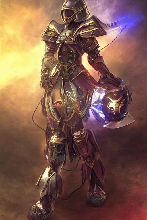 Image similar to helmet armor guardian destiny in witch queen illumination ray tracing hdr fanart arstation by sung choi robot ninja mask and eric pfeiffer and gabriel garza and casper konefal