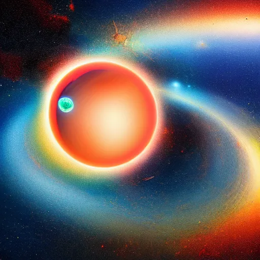 Prompt: digital painting of two planets colliding and disappearing in a tremendous explosion, saturated, elegant, highly detailed