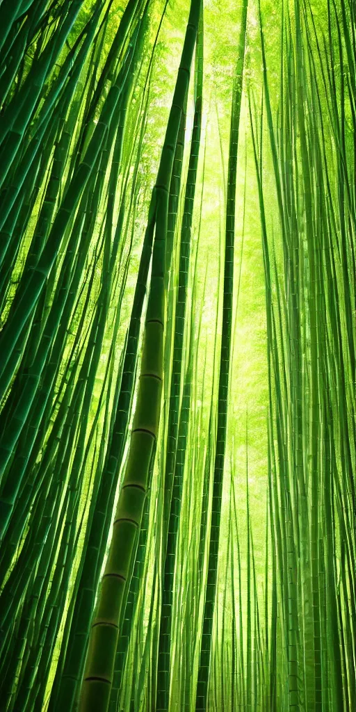 Image similar to a minimalist picture of a beautiful and magical bamboo forest landscape, by petros afshar