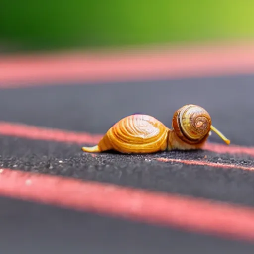 Prompt: live coverage of a snail winning a marathon