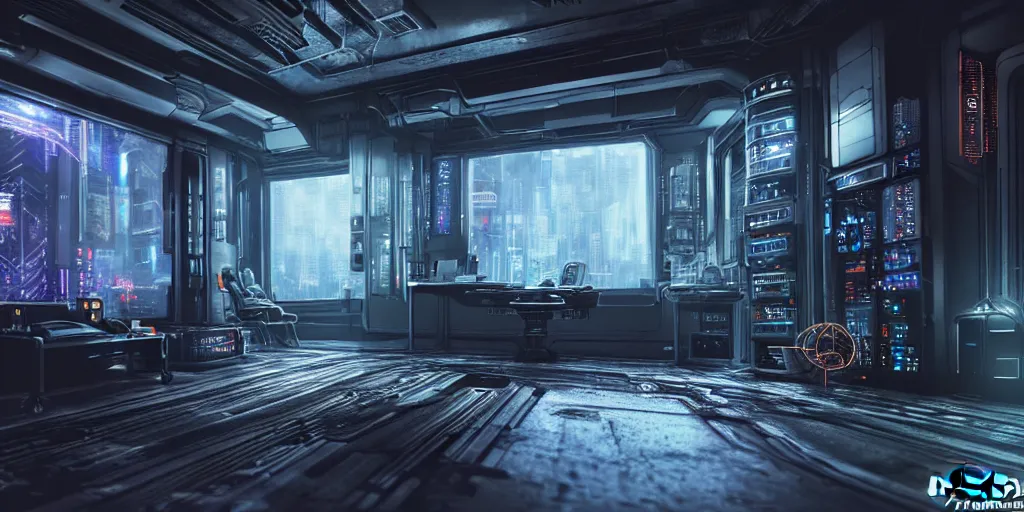 Prompt: ultra detailed photorealistic cyberpunk interior, cinematic light, sci fi, glossy, cybernetic machines, wires, alien base, robotics, futuristic decor, trending on artstation, global illumination, ultra realistic illustration, matte painting, high detailed, unreal engine, octane render, 4 k, hd, high quality