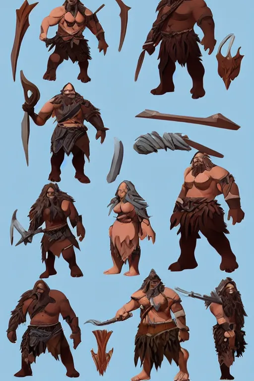 Image similar to concept art for high fantasy barbarian, by Blizzard, WETA, disney infinity style