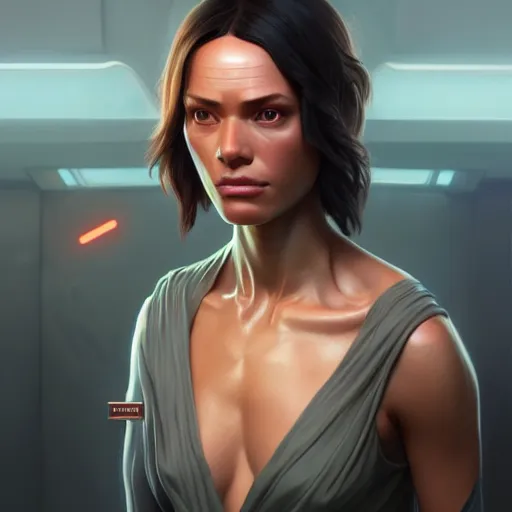 Prompt: Jedi Master Miranda Lawson, intricate, super highly detailed, professional digital painting, artstation, smooth, sharp focus, no blur, no dof, extreme illustration, 128K, Unreal Engine 5, art by artgerm and greg rutkowski and alphonse mucha, perfect natural skin tones, facing the viewer