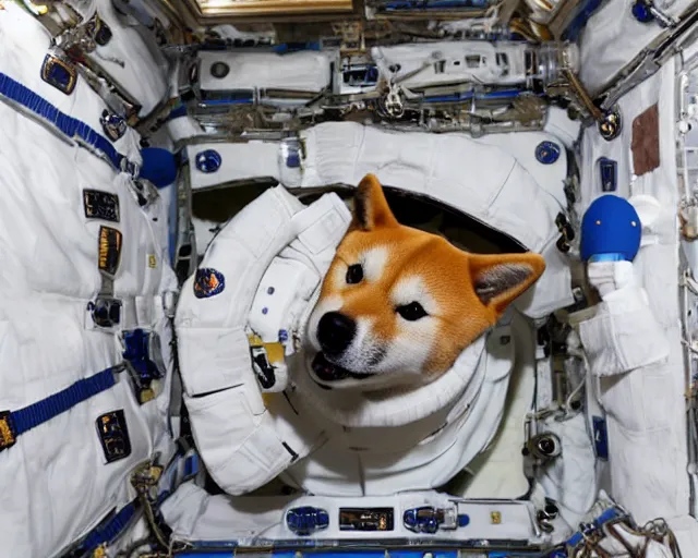 dog in space station