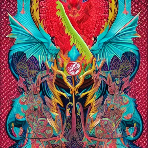 Image similar to mythical dragon by Tristan Eaton