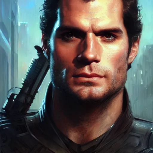 Image similar to henry cavill as a realistic scifi cyberpunk knight, closeup portrait art by donato giancola and greg rutkowski, realistic face, digital art, trending on artstation, skull helmet, symmetry!!!