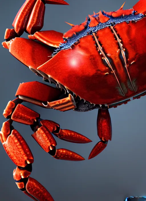 Prompt: crab samurai, subsurface scattering, by tooth wu, cgsociety and fenghua zhong, highly detailed, rim light, cinematic lighting, illustration, art, octane render, very coherent, cinematic, hyper realism, high detail, octane render, 8 k