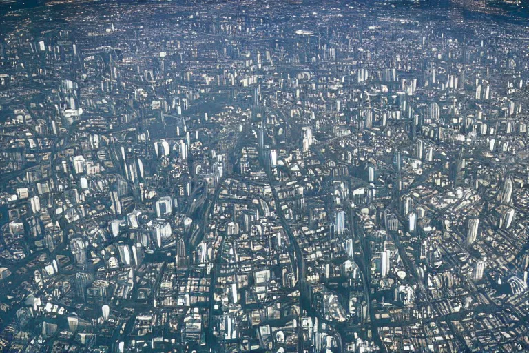 Image similar to planetwide alien cityscape viewed from outer space