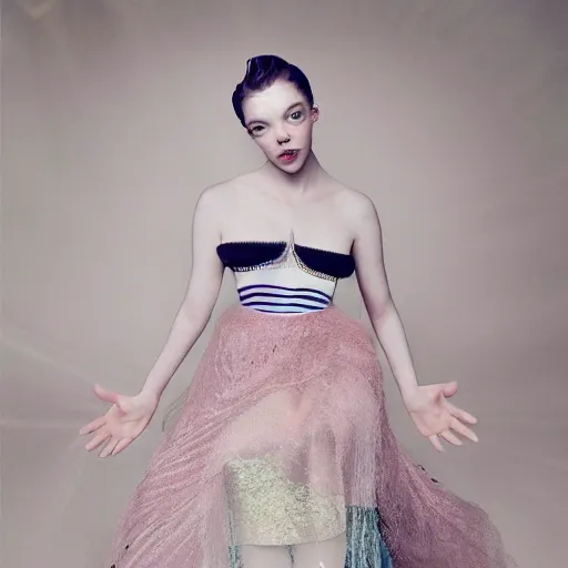 Image similar to anya taylor - joy as venus, studio photography, vogue