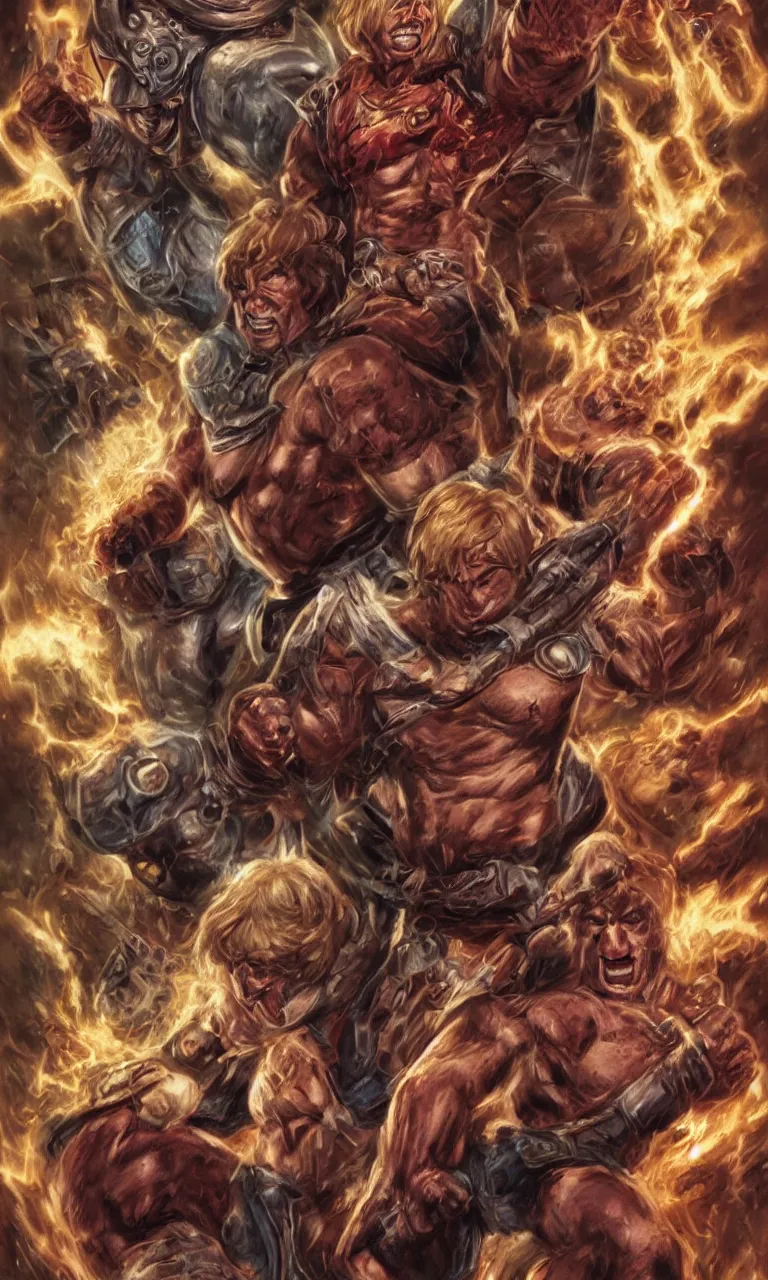 Image similar to he - man character design by lee bermejo