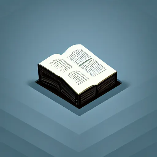 Image similar to isometric vector low poly black Bible icon, cgsociety, volumetric lighting, artstationhq