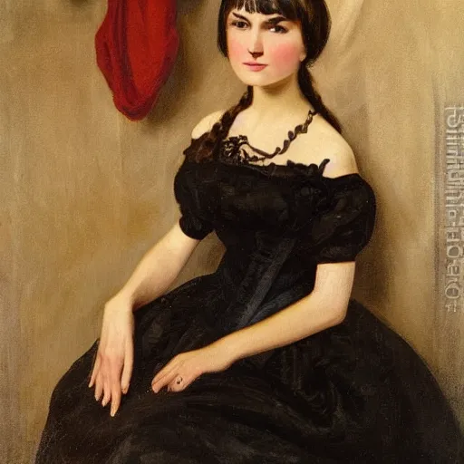 Image similar to sasha grey in an 1 8 5 5 painting by elisabeth jerichau - baumann. painting, oil on canvas