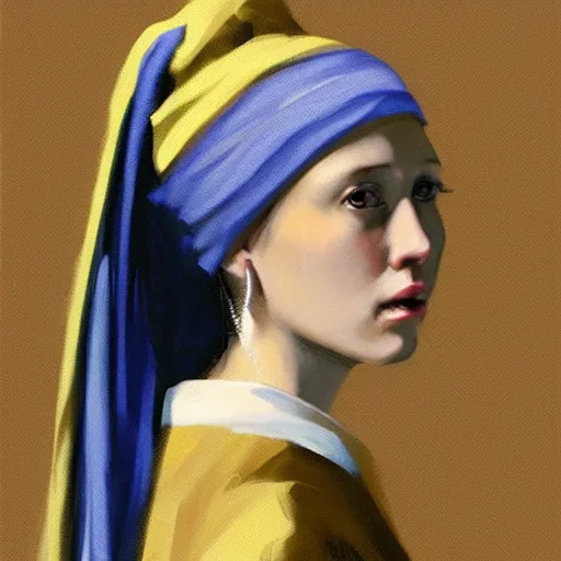 Image similar to a girl with a pearl earring in the style of craig mullins