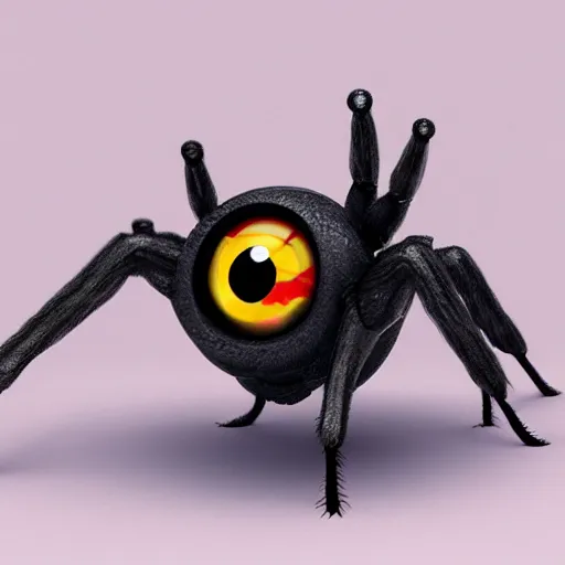 Image similar to tiny embryonic spider horse creature with 8 legs and one large eye for a head, trending on artstation, scary, subsurface scattering, horse, spider