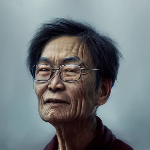 Prompt: portrait of the last living gamer by wen zhengming
