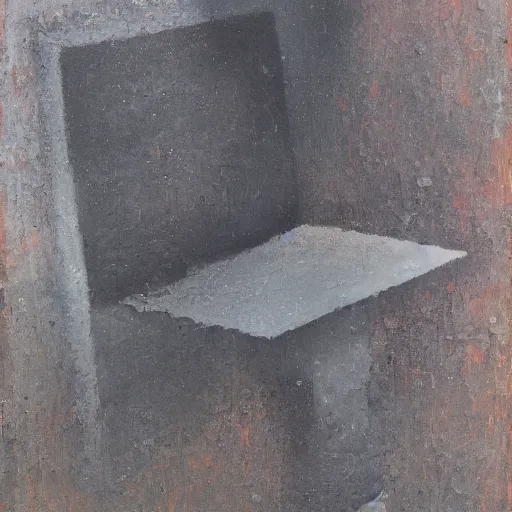 Image similar to a bleak impasto painting by shaun tan of an abstract forgotten sculpture by the caretaker and ivan seal