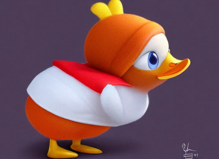 Image similar to award - winning detailed concept art of a cute iconic anthropomorphic duck character wearing a sailor suit. art by wlop on bcy. net, realistic. detailed feathers, art by cheng yi. artstationhd, artgerm, 3 dcg, pixar zootopia. 3 d rendering, high quality model sheet, donald