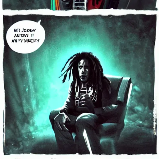 Image similar to cyberpunk bob marley