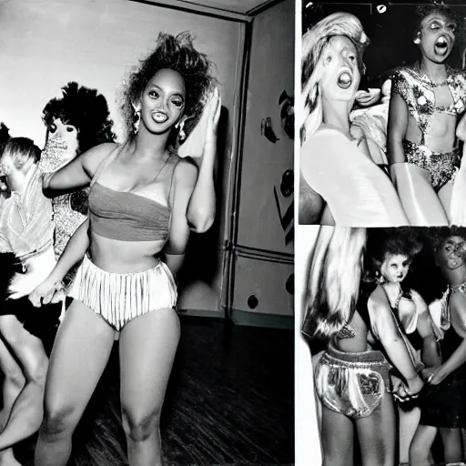 Prompt: beyonce on a ball dance, disco party, 8 0 s, 8 mm, vintage photography, detailed, photorealistic, photographed by sally mann