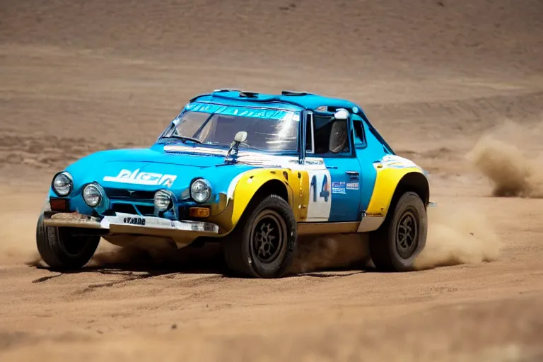 Image similar to 1 9 7 4 alpine a 1 1 0 fj 4 0, dakar rally footage, speed, bladerunner