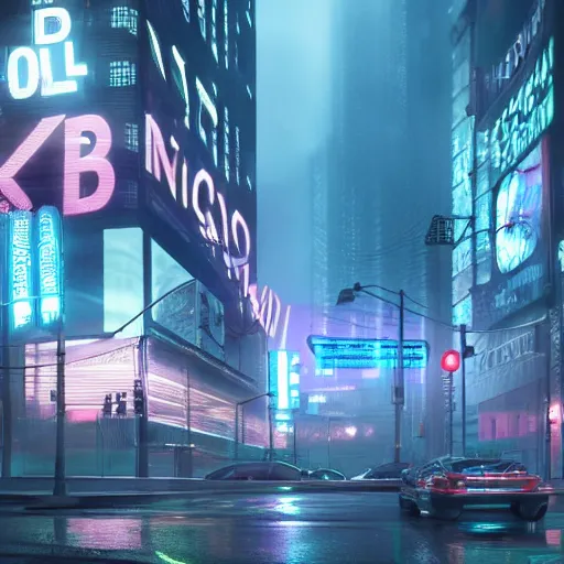 Image similar to inside a realistic, 4 k, octane render, raindrop, a dystopian futuristic city with heavy smog and tall buildings with neon signs and video billboards, dimly lit by the sun. diffused lighting, highly detailed digital art, trending on artstation