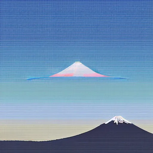 Image similar to Pixel art of mount Fuji, simplistic