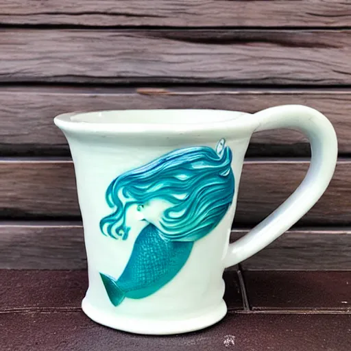 Image similar to a ceramic mermaid mug