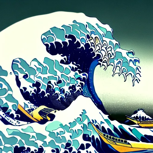 Prompt: photography of a real life hokusai wave